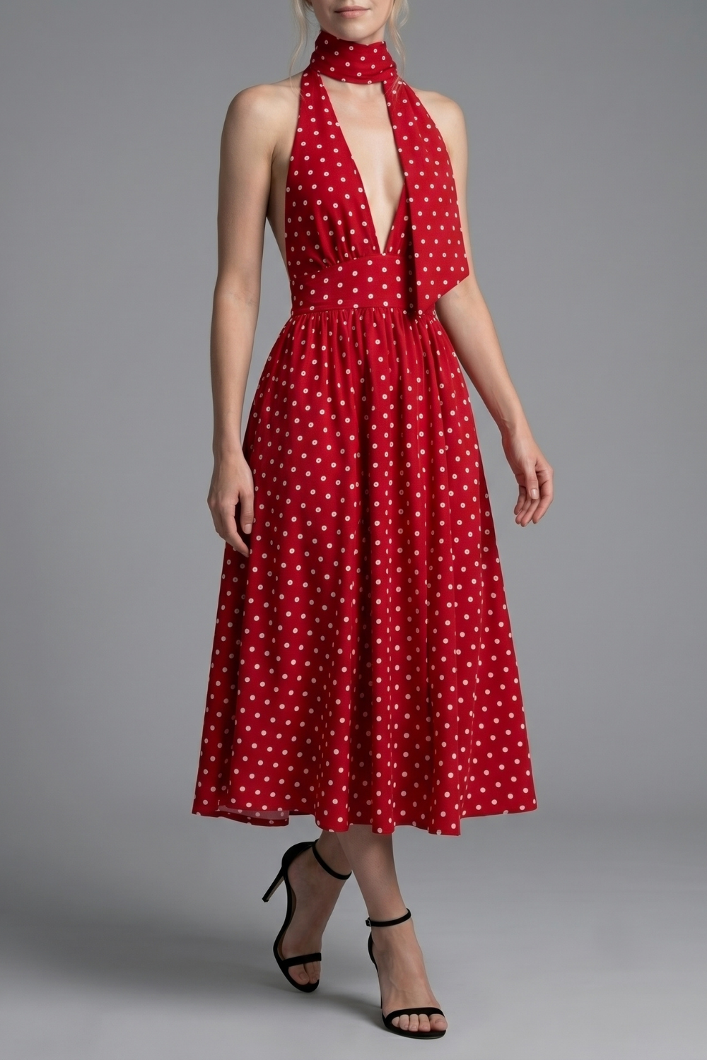 Shirees Polka Dot Corset Bodice A Line Occasion Dress