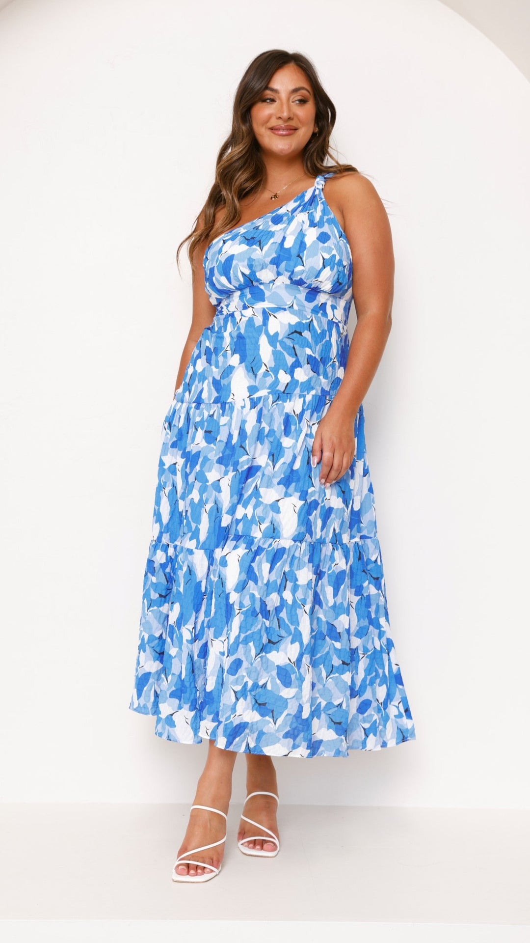 Claudia One Shoulder Tiered Floral Maxi Dress