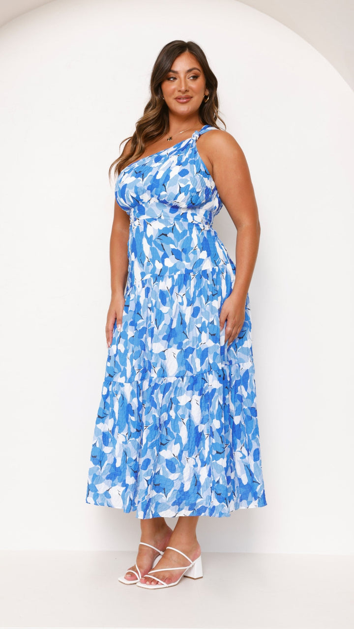 Claudia One Shoulder Tiered Floral Maxi Dress