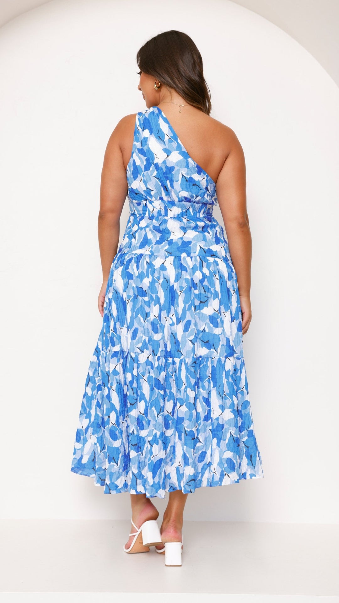Claudia One Shoulder Tiered Floral Maxi Dress