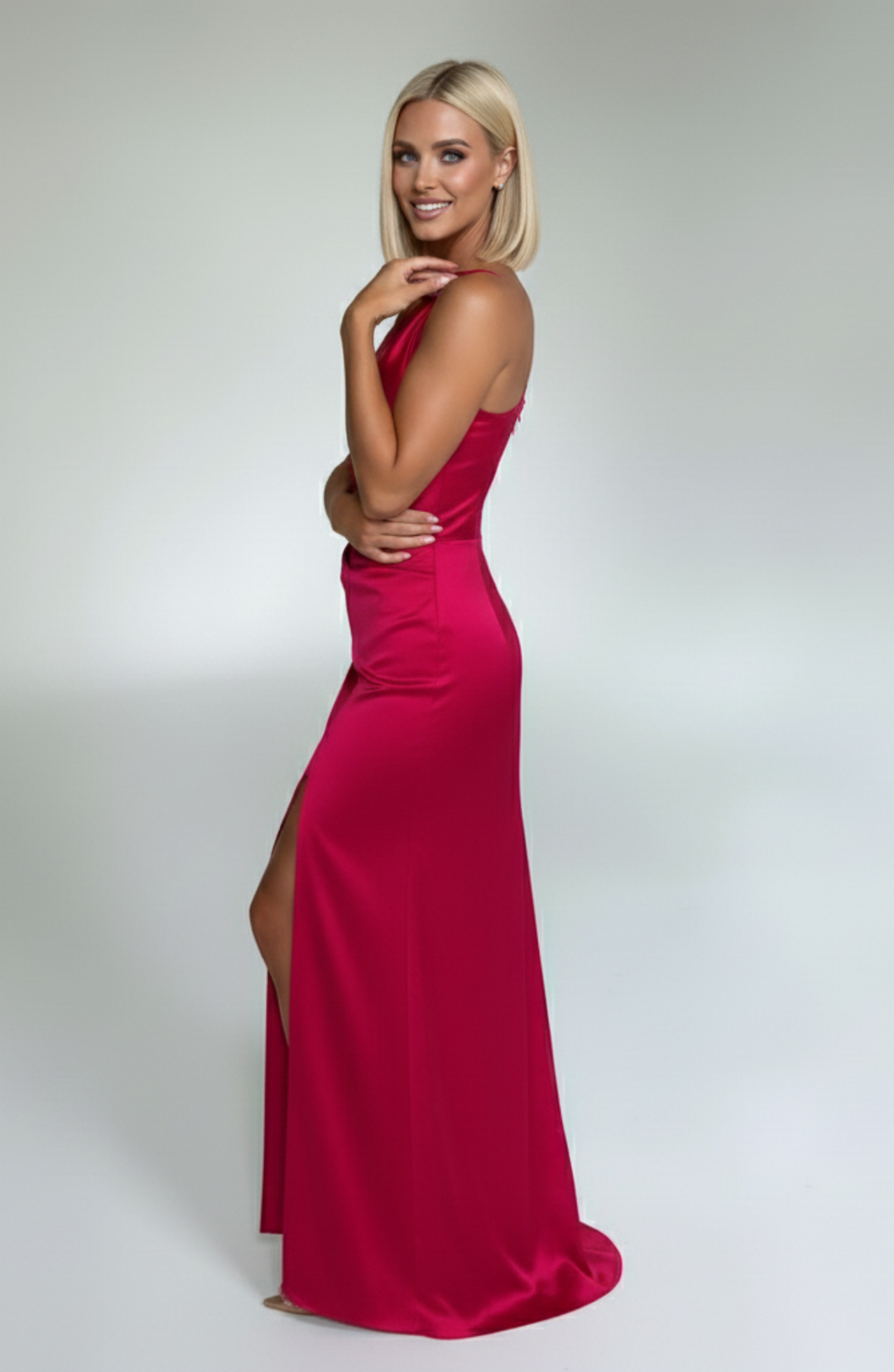 Grace Lustrous Woven Maxi Gown