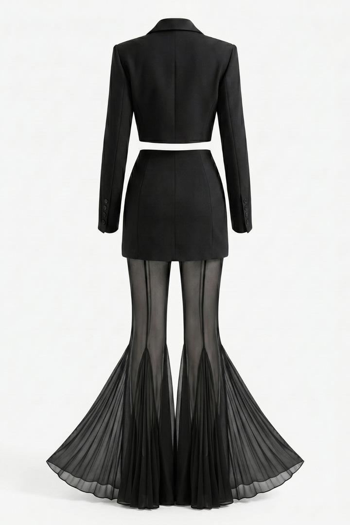 Luna Bell Bottom Wide Leg Trouser Set