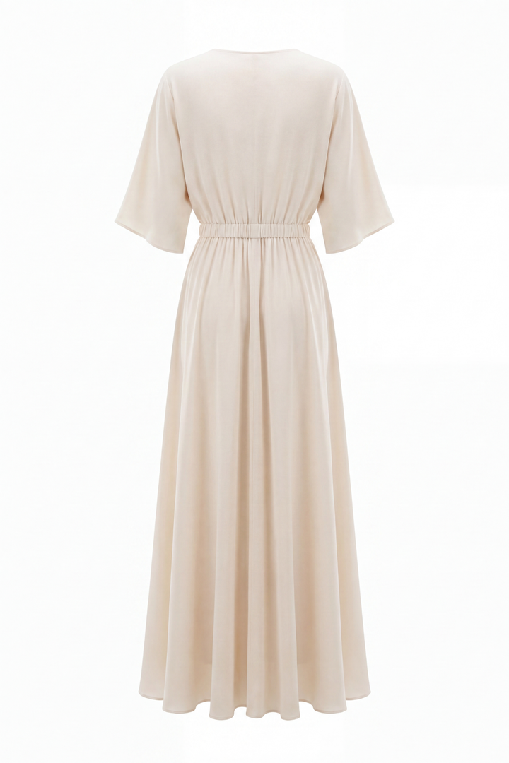 Emma Deep V Cinched Waist Maxi Dress