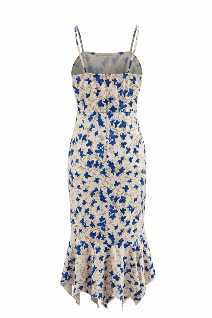 Elizabeth Floral Knotted Irregular Hem Maxi Dress