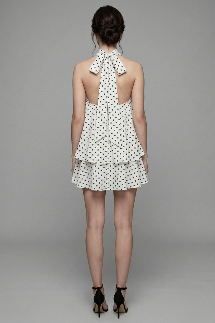 Aurel Polka Dot Halter Mini Dress