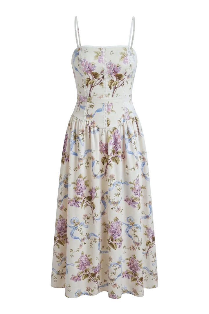 Mary Floral Print Gathered Maxi Dress