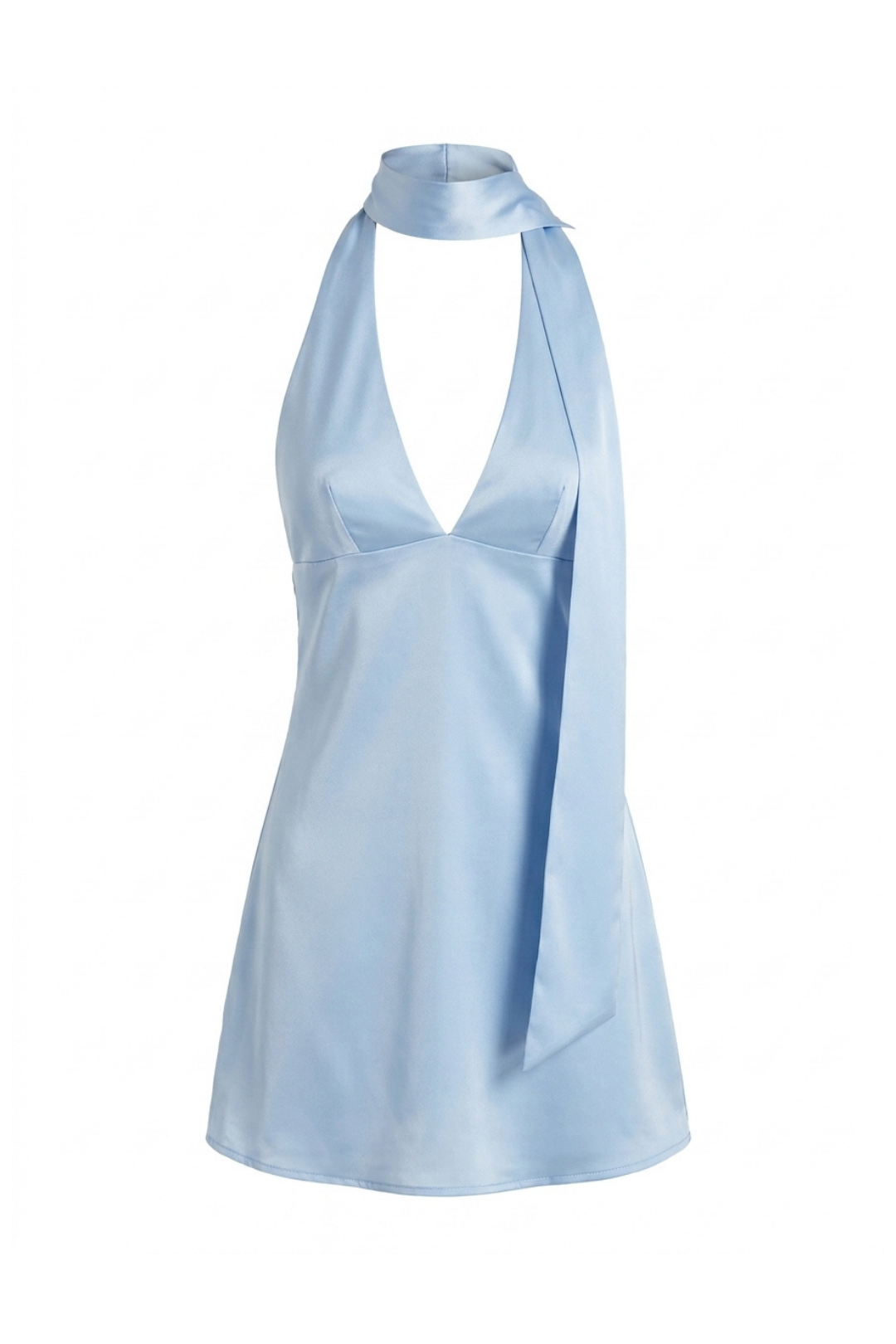 Vivienne Deep V Backless Ribbon Mini Dress