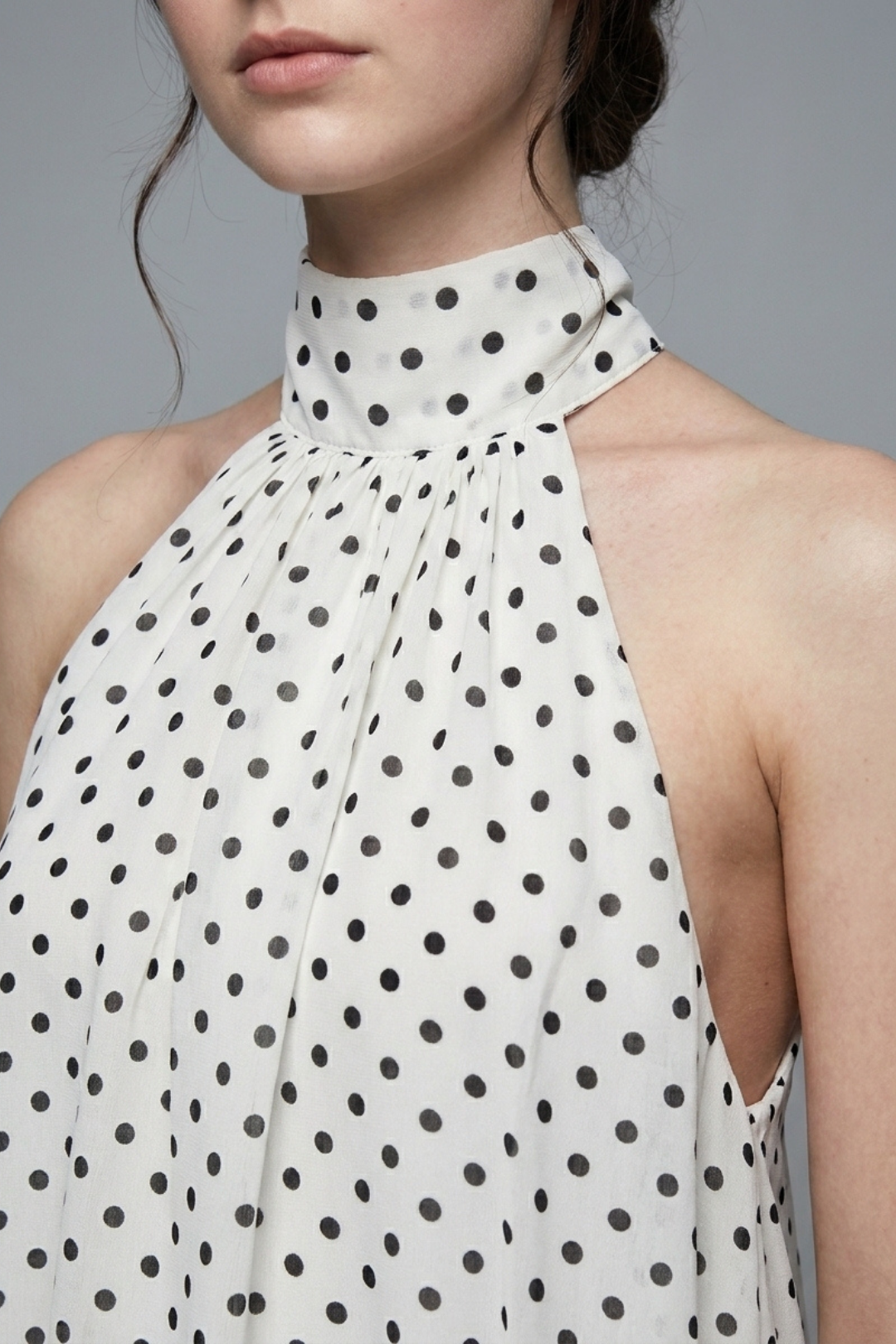 Aurel Polka Dot Halter Mini Dress