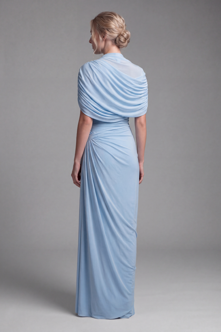 Celestia Asymmetrical Pleated Gown