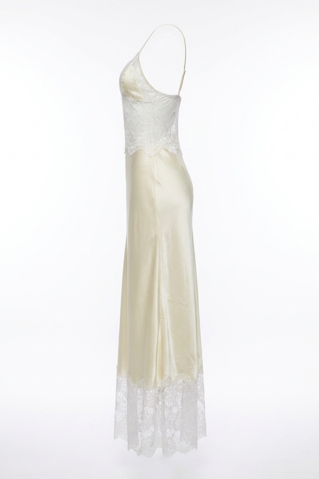 Seraphina Deep V Sheer Lace Patchwork Maxi Dress