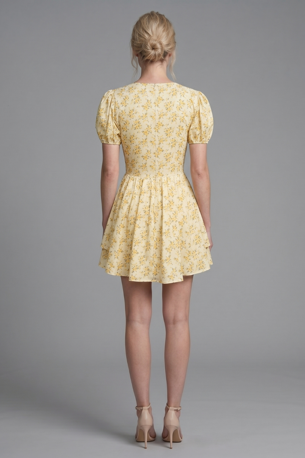 Tricia Floral Pleated V Neck Mini Dress