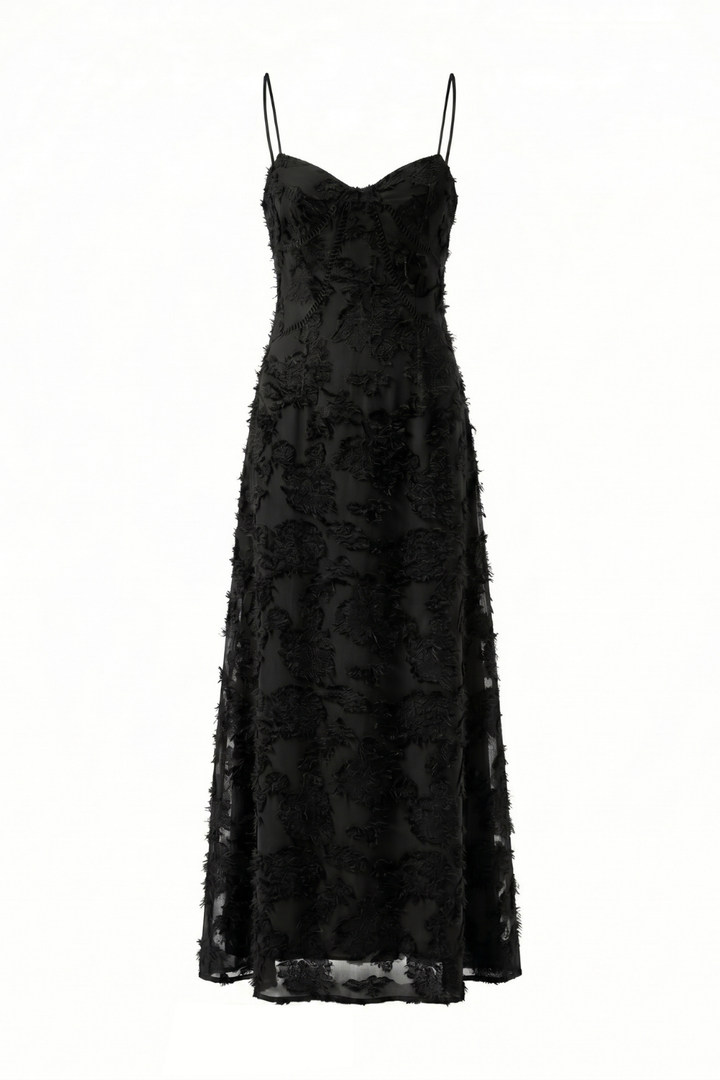 Felicia Floral Jacquard Square Neck Gown
