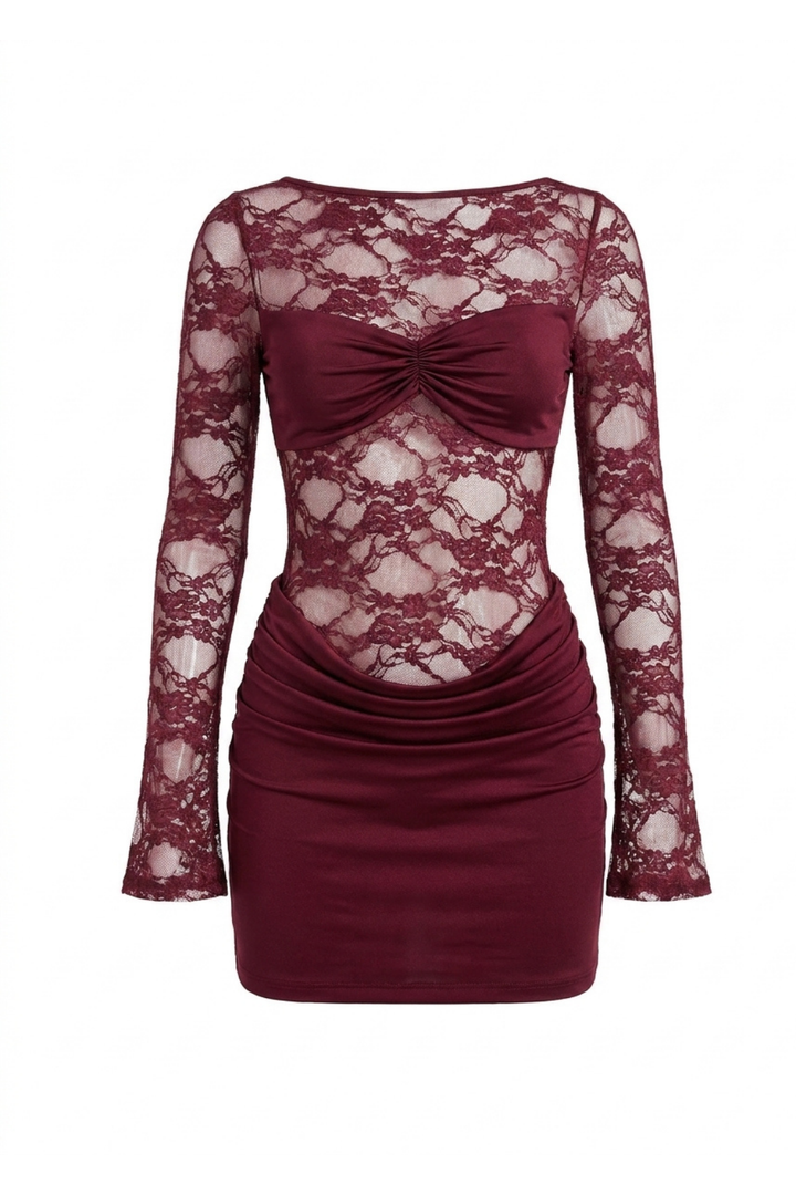 Angela Backless Lace Mini Dress
