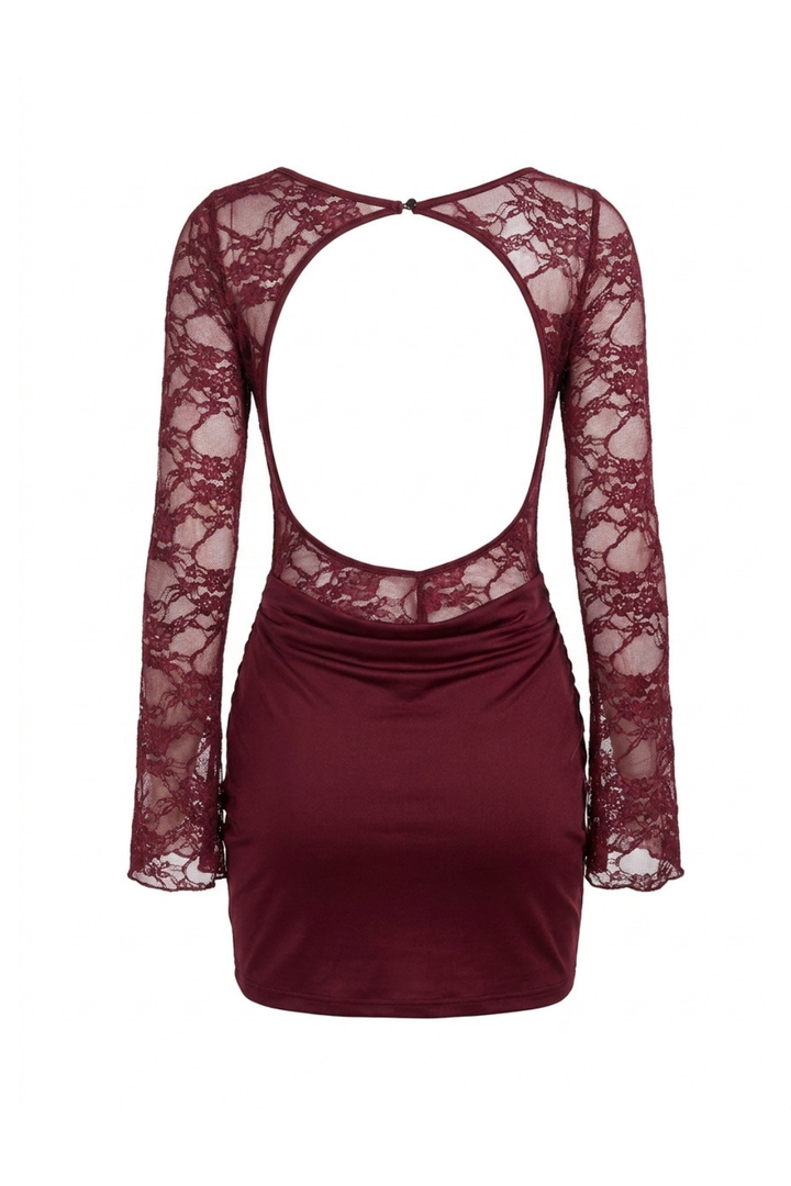 Angela Backless Lace Mini Dress