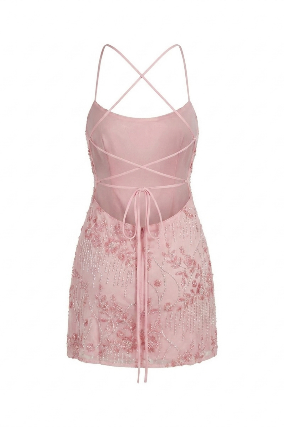 Cami Floral Beaded Sequin Mini Dress