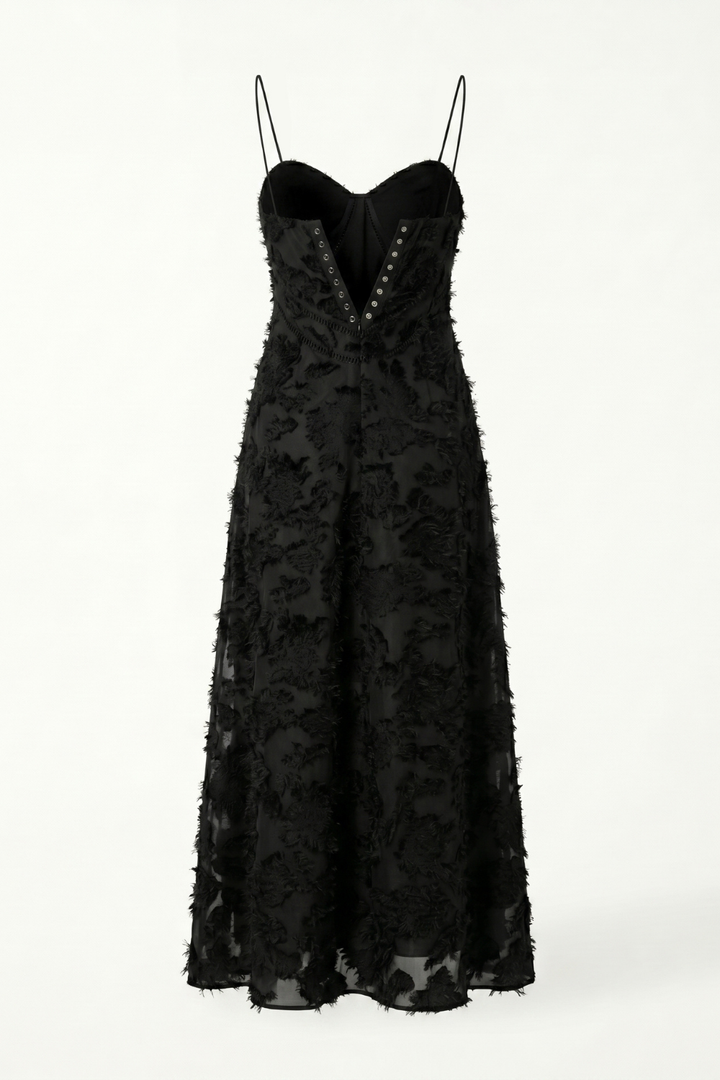 Felicia Floral Jacquard Square Neck Gown