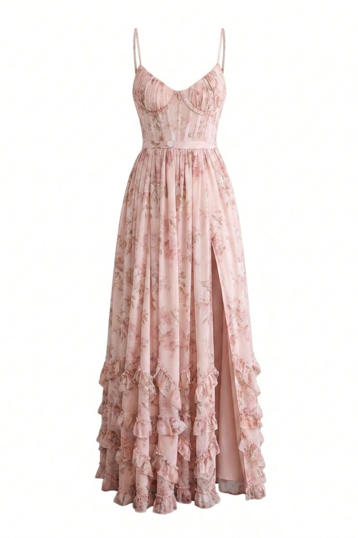 Uriel Halter Print Maxi Dress