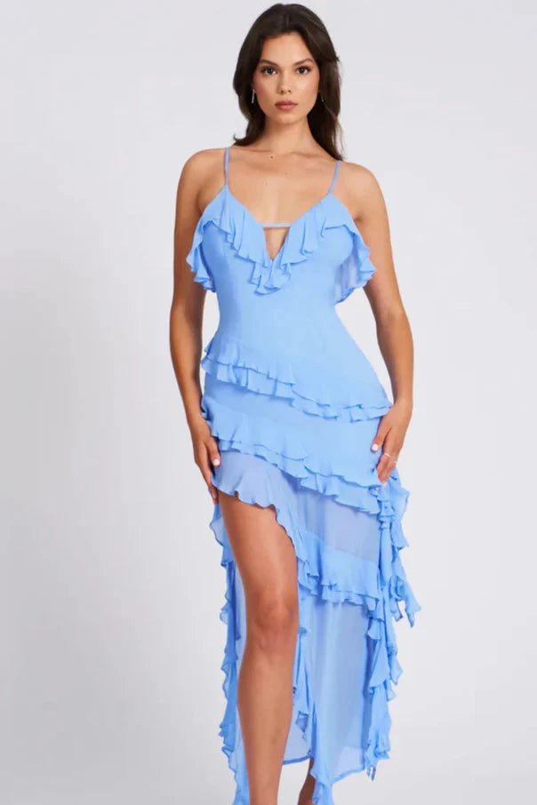 Rosalie Sleeveless Ruffle Maxi Dress