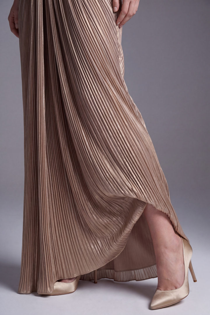 Aurelia Gloss Pleated Corset Gown