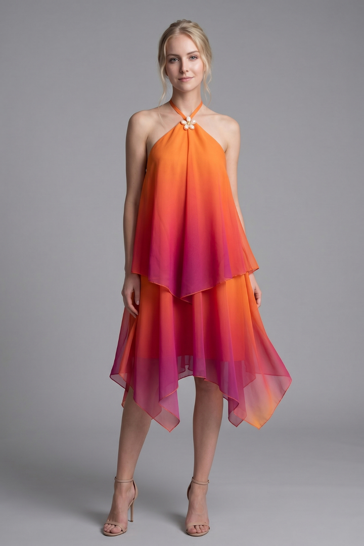 Stella Twin Flame Halter Open Back Mini Dress