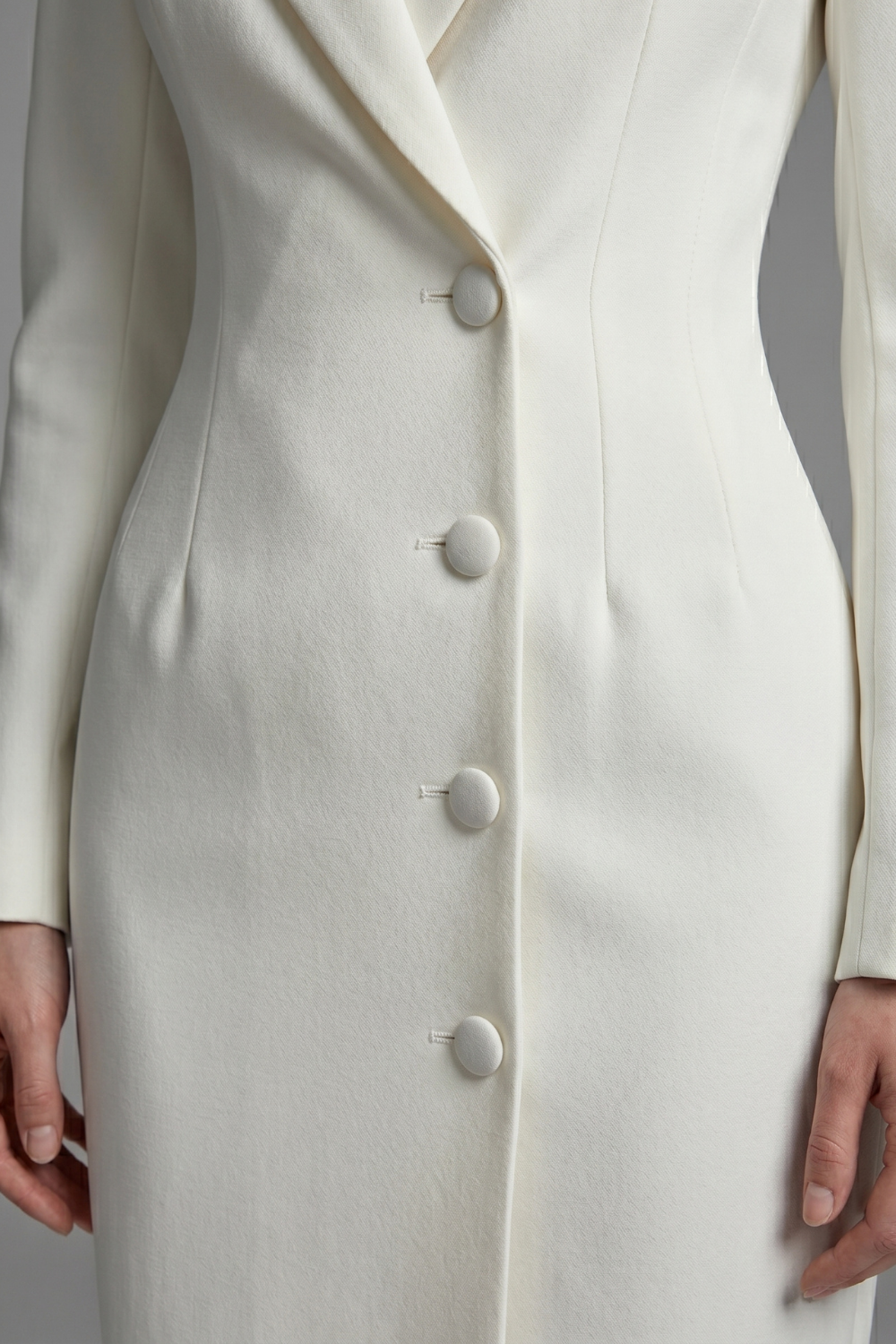 Daphne Lapel Long Sleeve Midi Dress