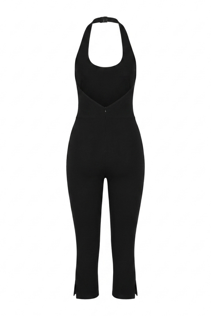 Kimi Halter Plunge Backless Jumpsuit