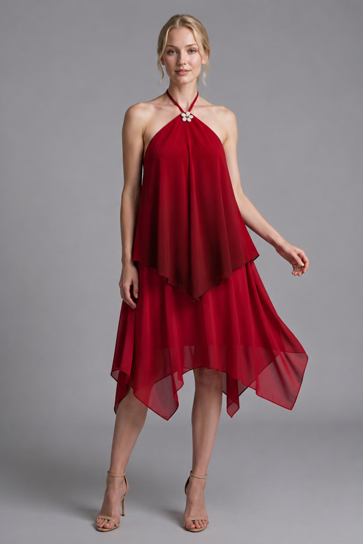 Stella Twin Flame Halter Open Back Mini Dress