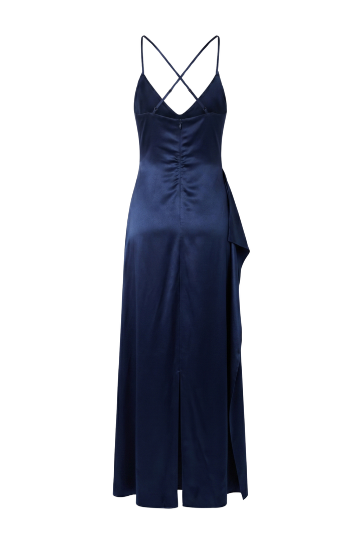 Beatrice Ruched Waist High Slit Maxi Gown