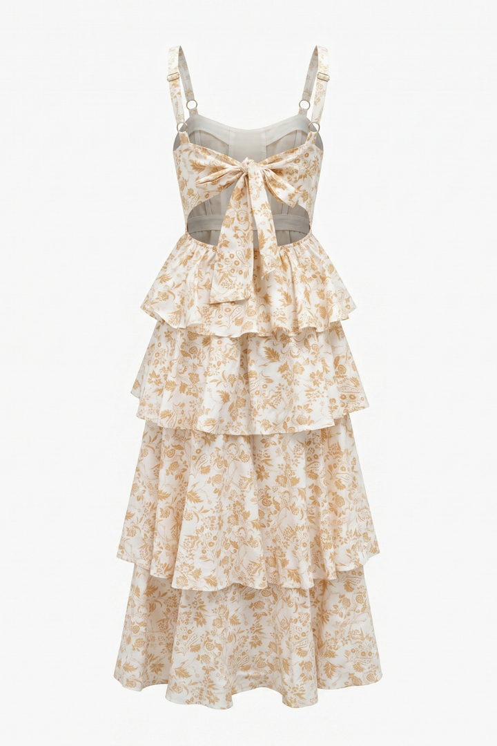 Cynthia Provence Bloom Tiered Floral Midi Dress