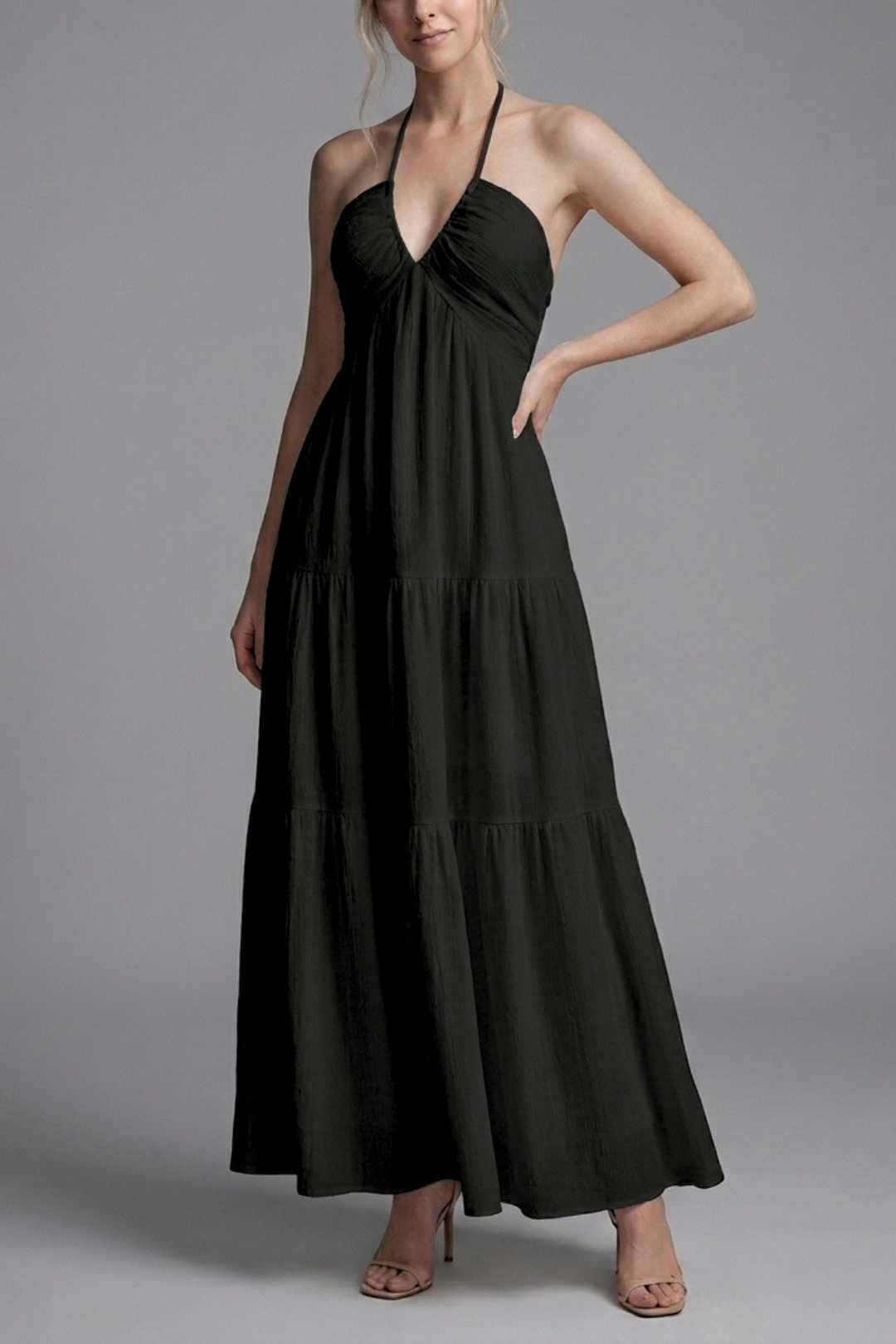 Liora Flowing Halter Maxi Dress