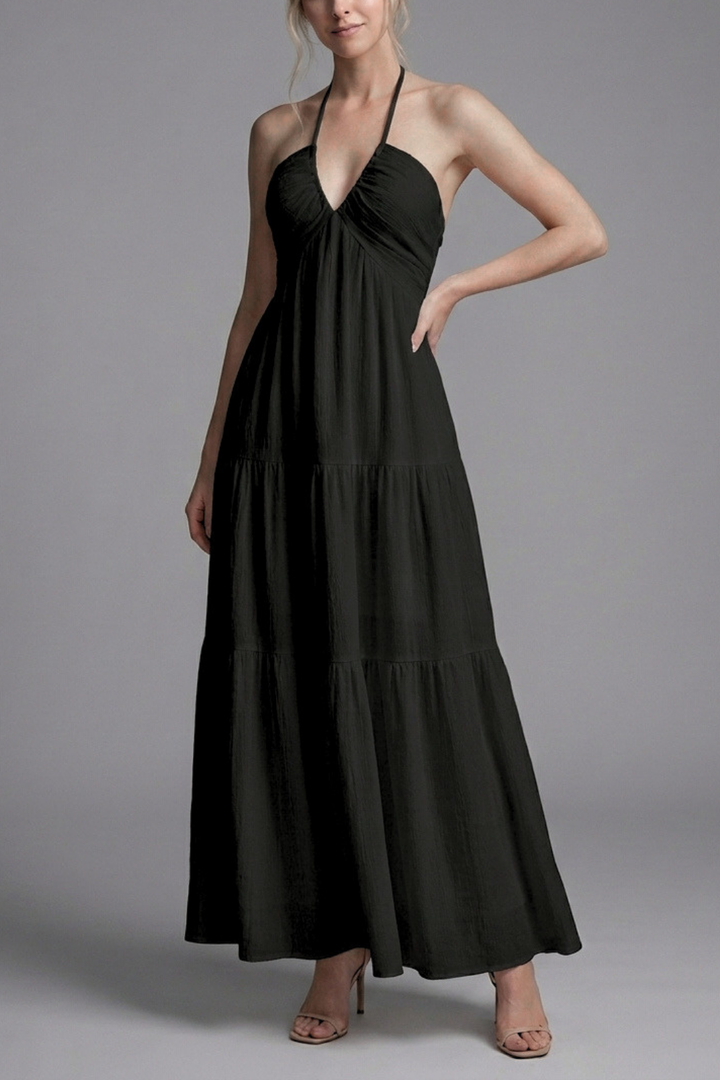 Liora Flowing Halter Maxi Dress