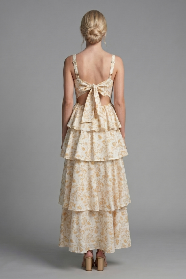 Cynthia Provence Bloom Tiered Floral Midi Dress