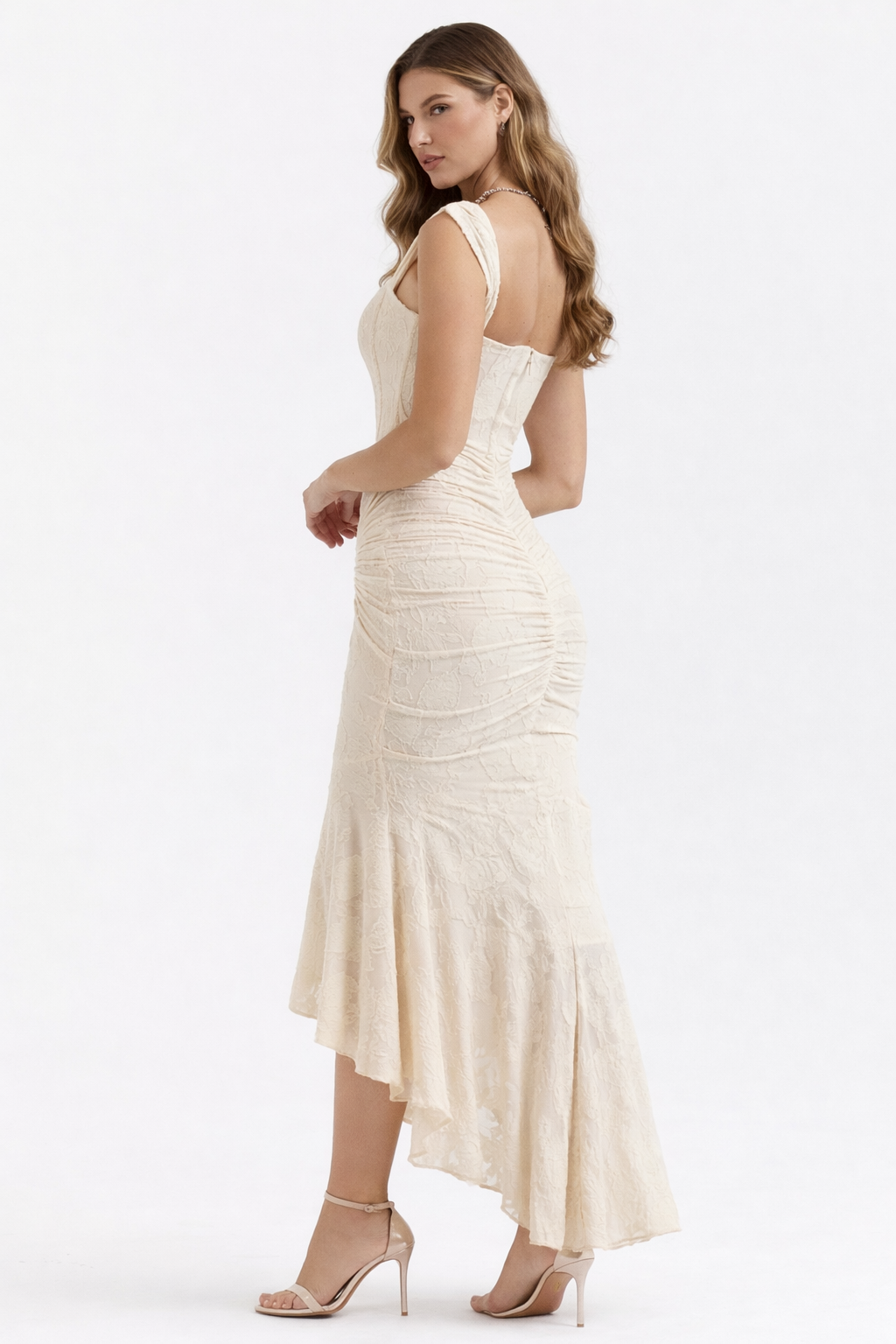 Cleo V Neck Fitted Midi Dress