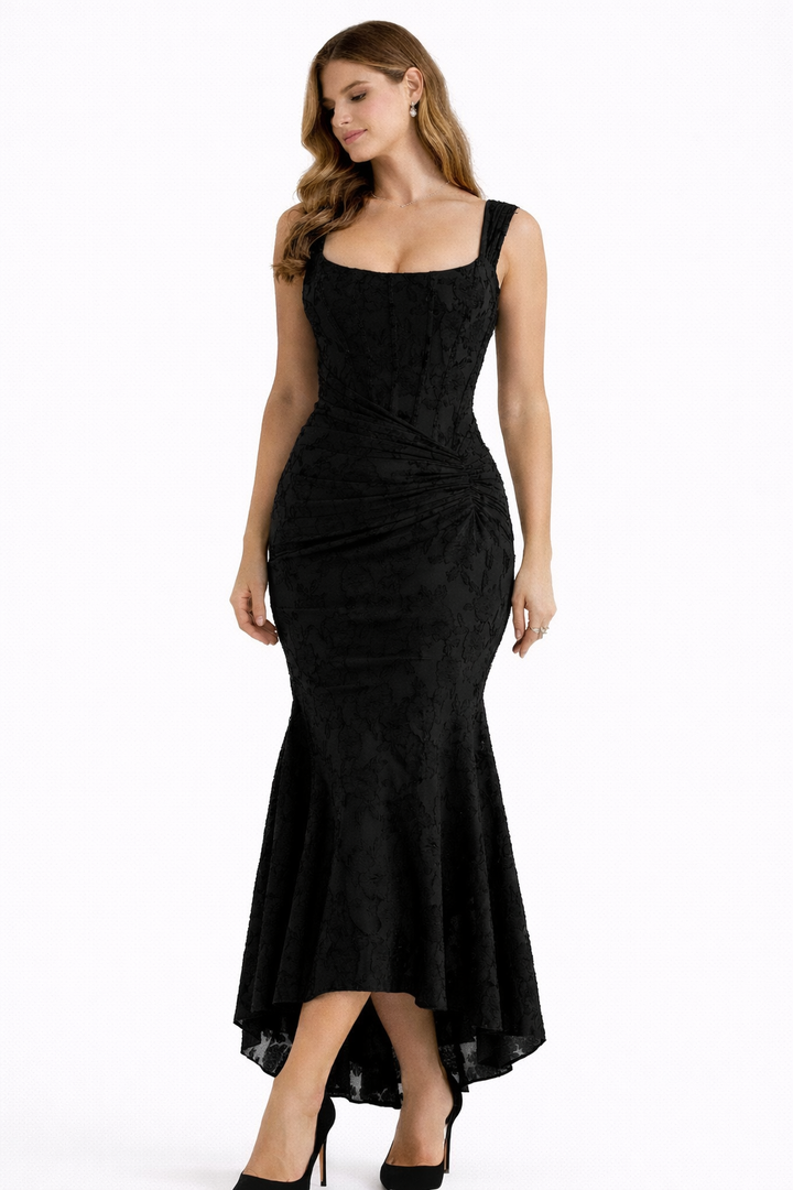 Cleo V Neck Fitted Midi Dress