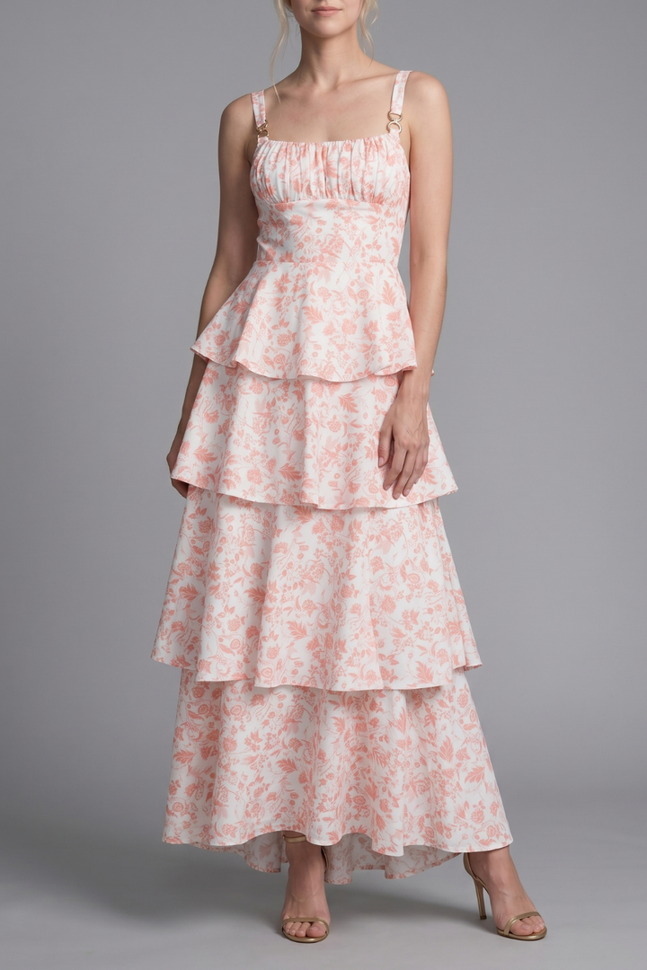 Cynthia Provence Bloom Tiered Floral Midi Dress