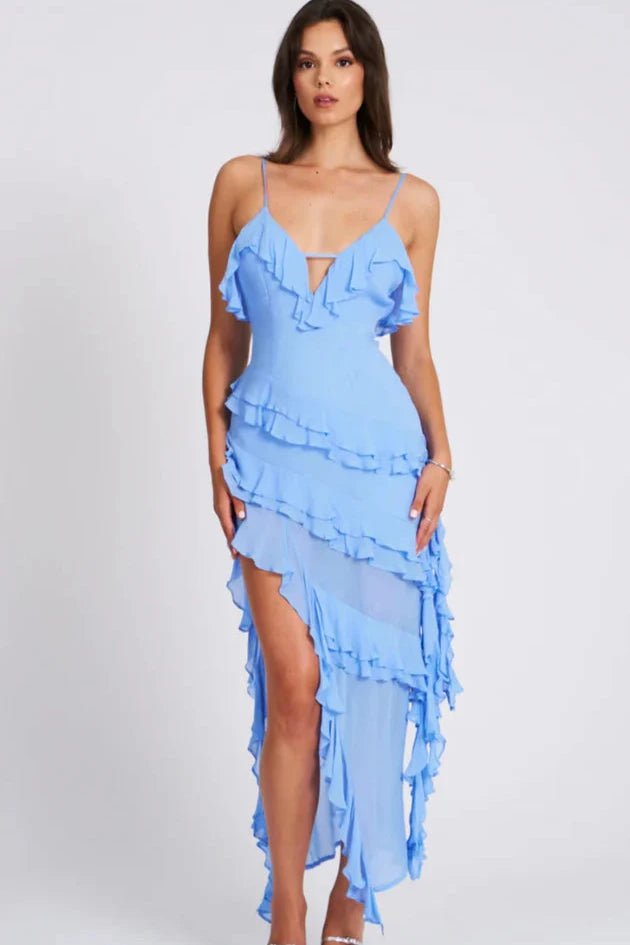 Rosalie Sleeveless Ruffle Maxi Dress