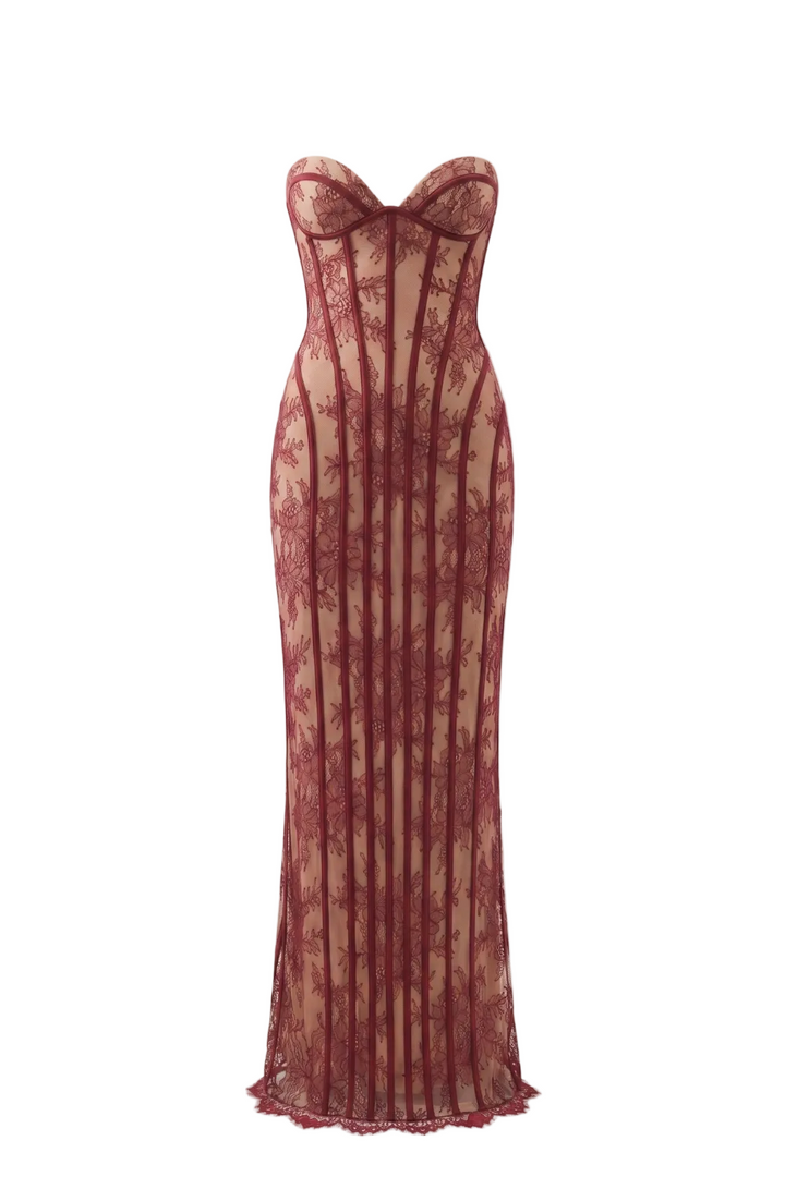 Ursula Floral Lace Off Shoulder Gown