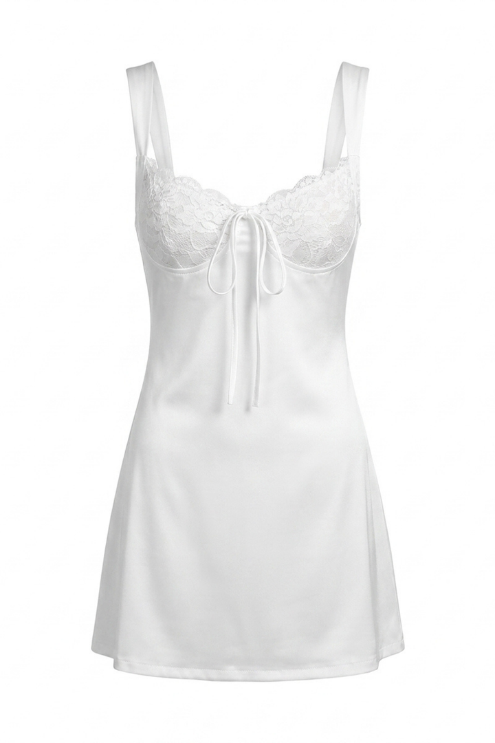 Cassandra Sweetheart Lace Mini Dress