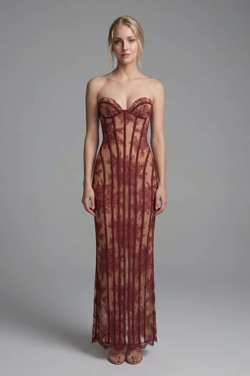 Ursula Floral Lace Off Shoulder Gown