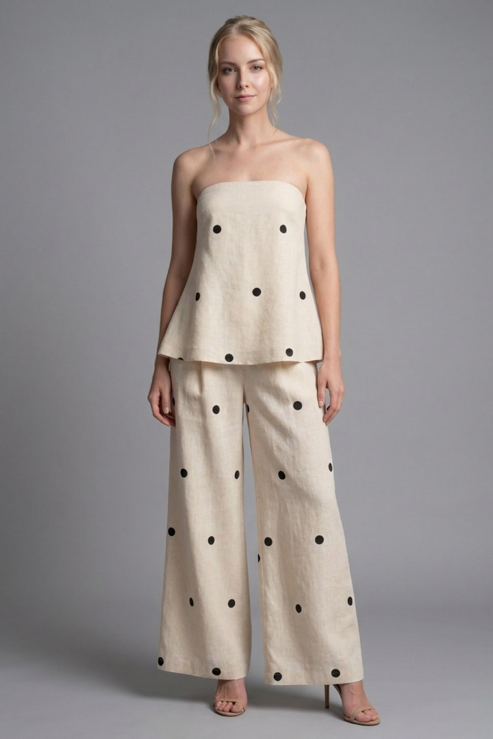 Beverly Spot Strapless Set