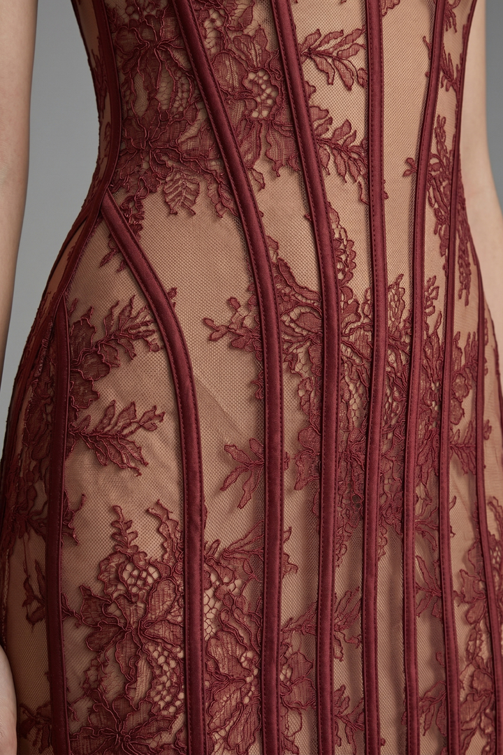 Ursula Floral Lace Off Shoulder Gown