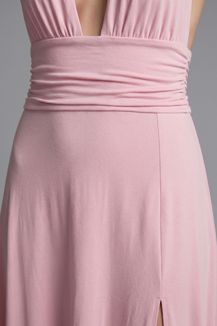 Crystal Ethereal Elegance Halter Slit Maxi Gown