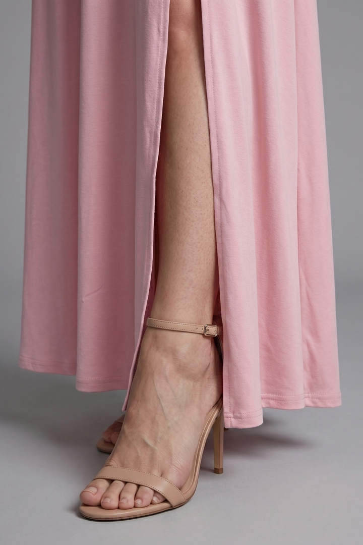 Crystal Ethereal Elegance Halter Slit Maxi Gown