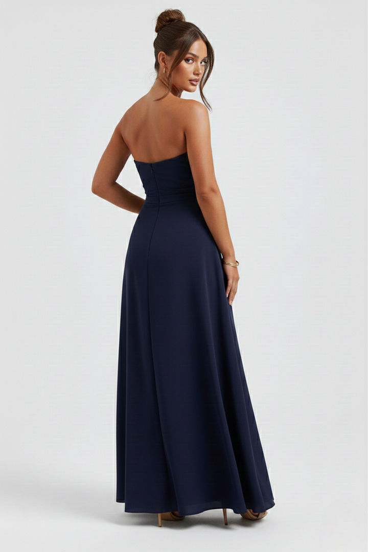 Meadow Ruched Ruffle Maxi Gown