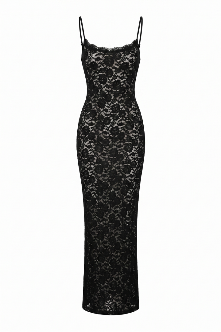 Maya Lace Detail Maxi Gown