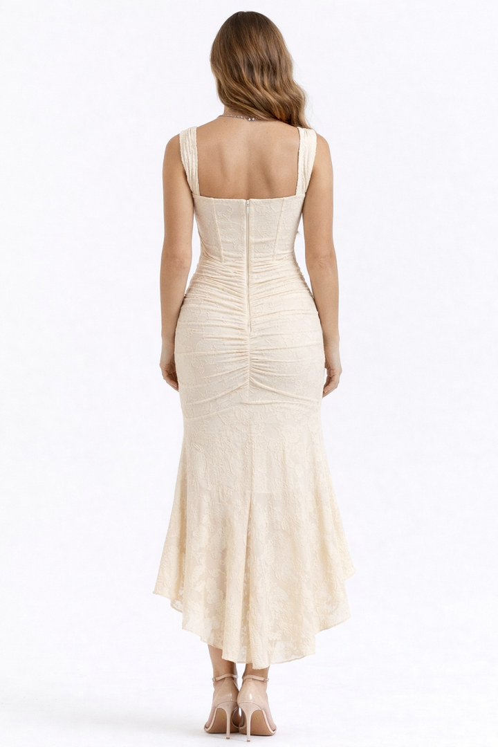 Cleo V Neck Fitted Midi Dress