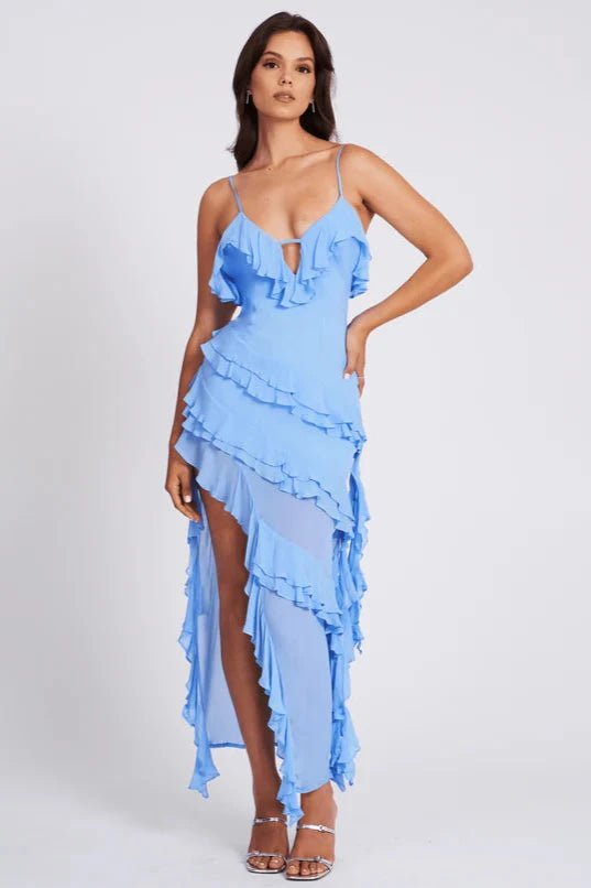 Rosalie Sleeveless Ruffle Maxi Dress