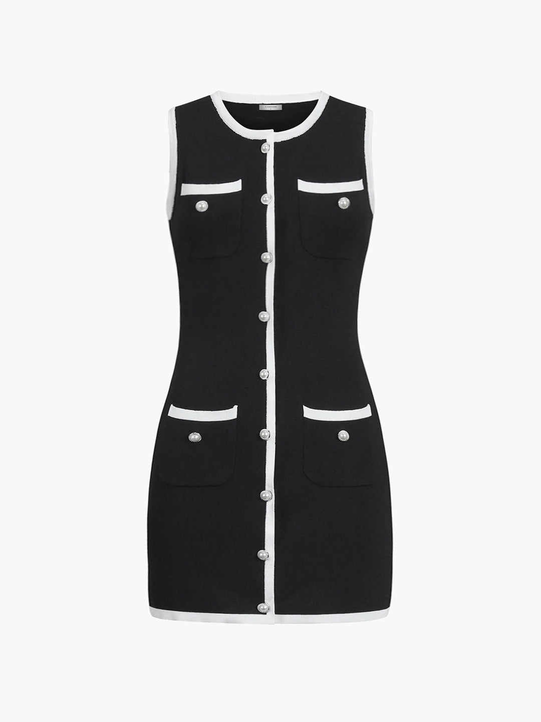 Pippa Button Pocket Knit Mini Dress