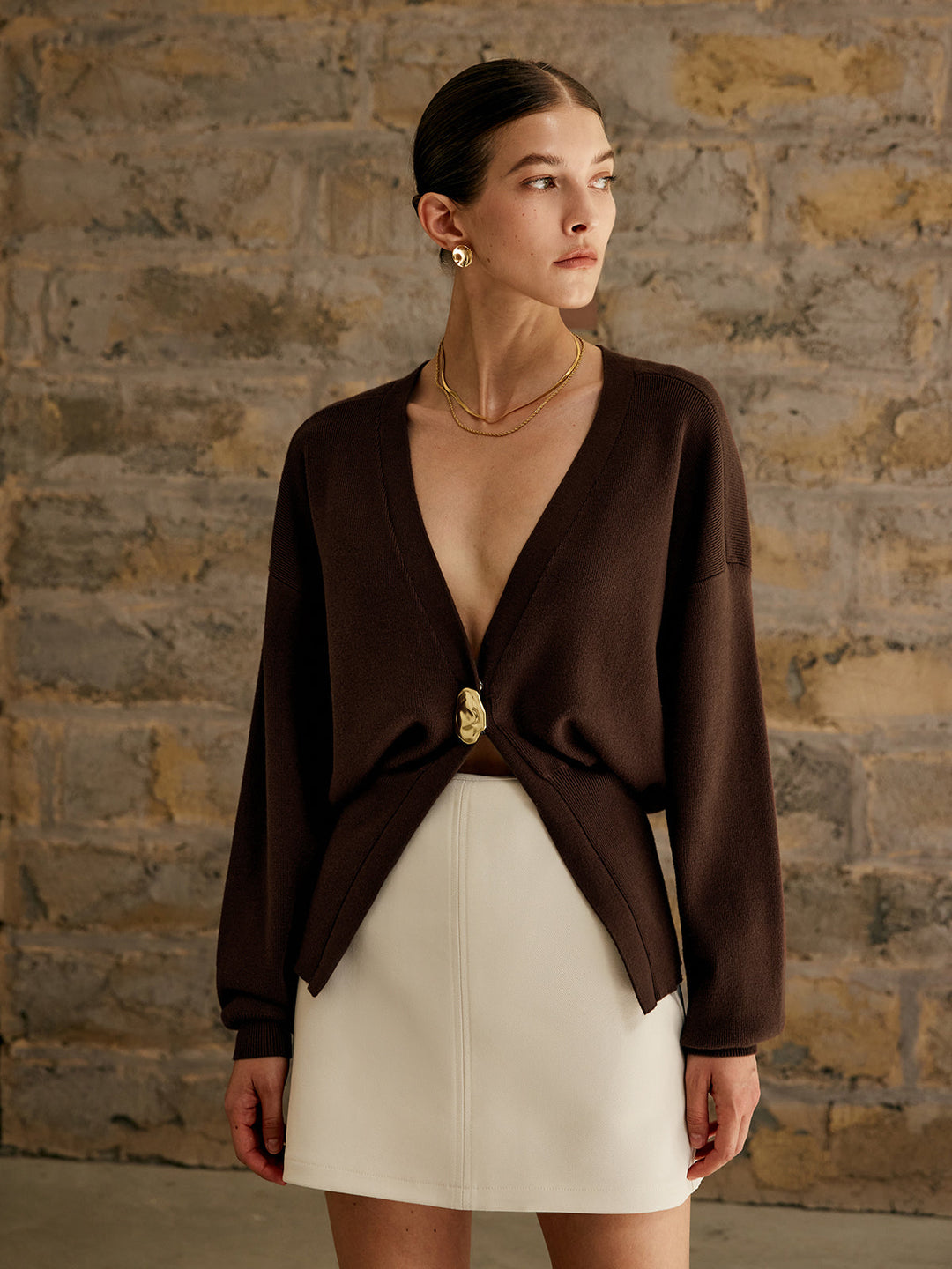 Margot Golden Button Knit Cardigan