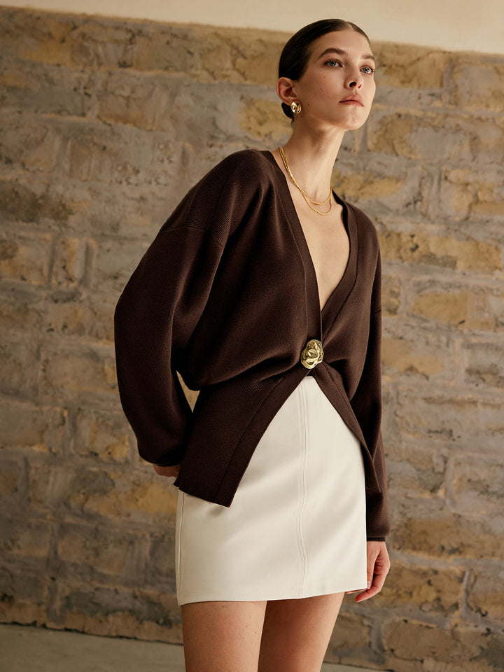 Margot Golden Button Knit Cardigan